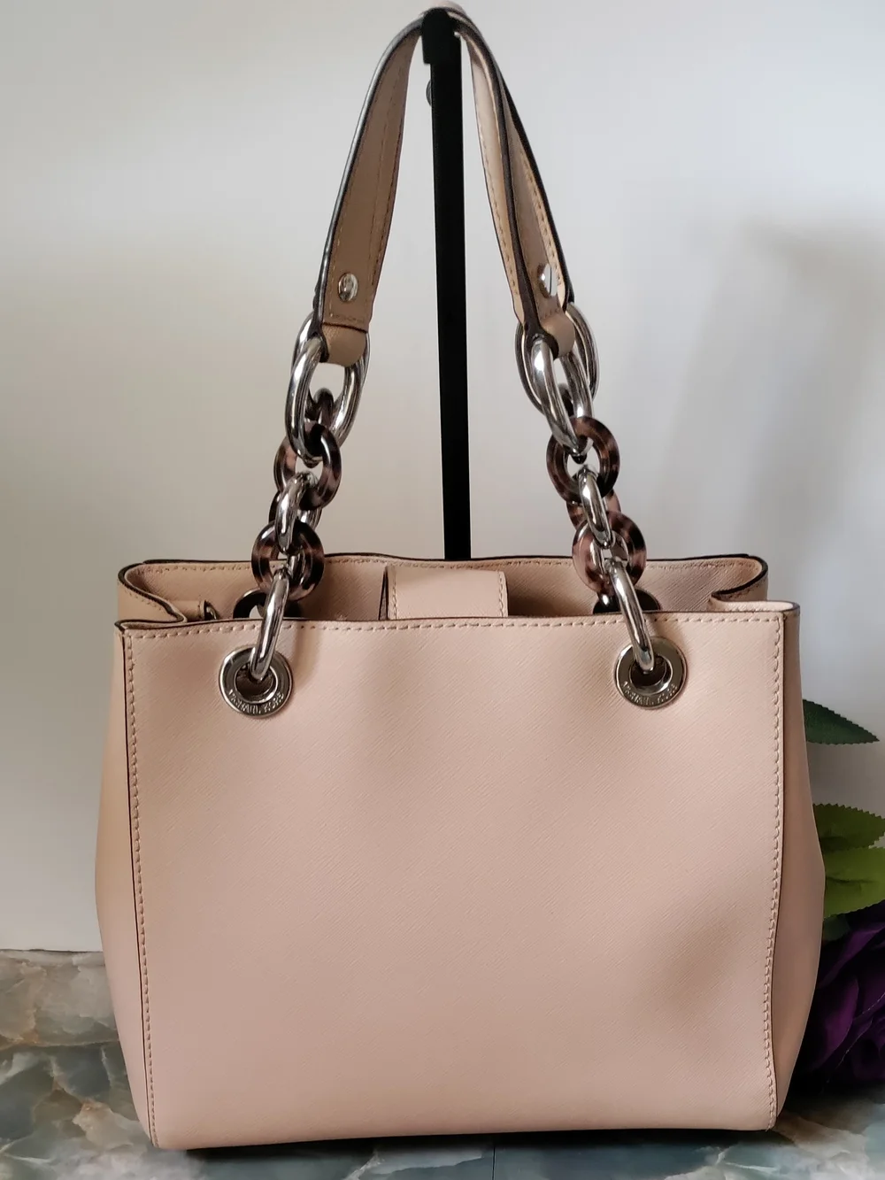 Michael Kors Cynthia Small Saffiano Leather Satchel Blush Pink